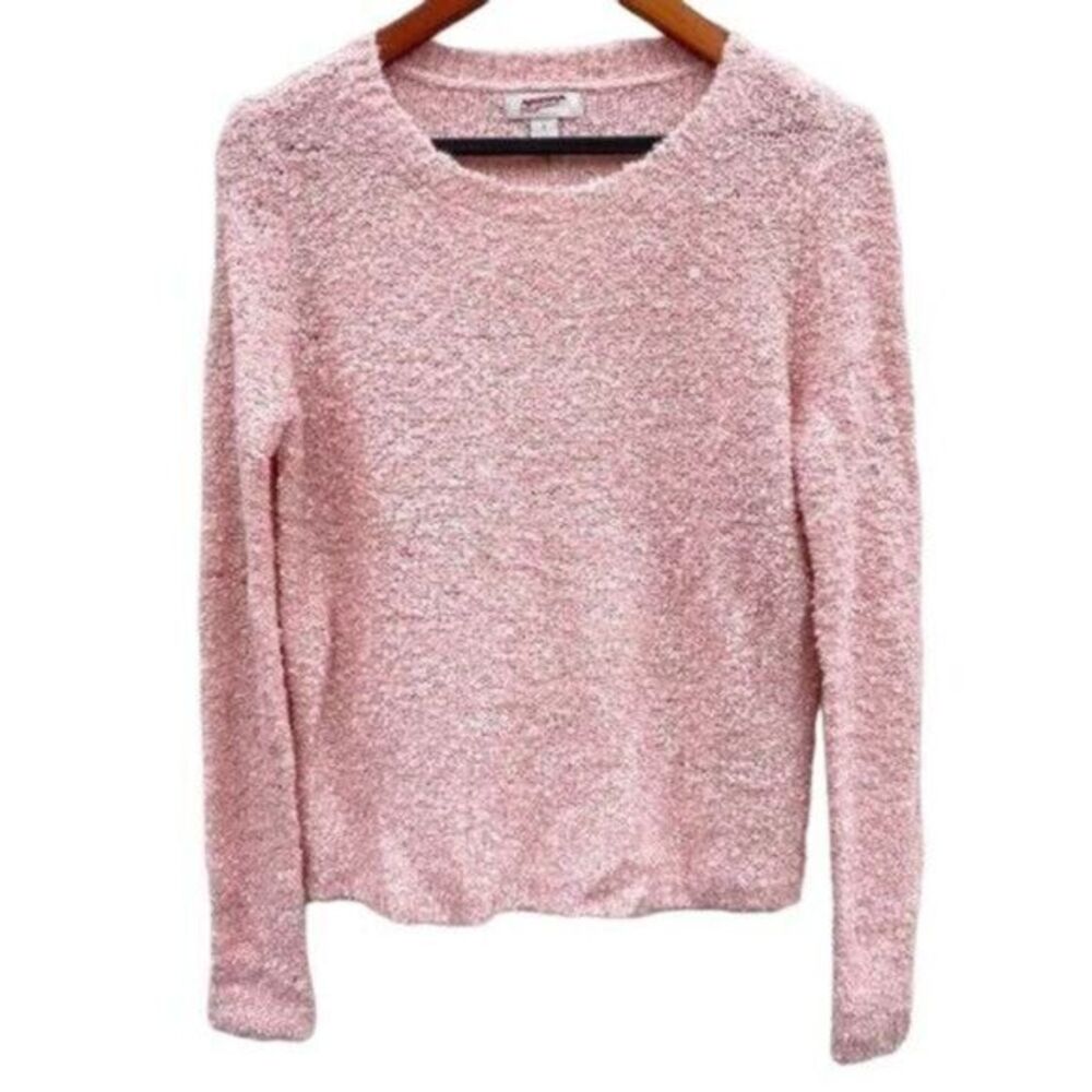 Arizona Jeans Pink Fuzzy Teddy Knit Sweater